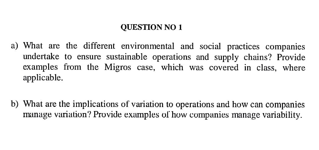 QUESTION NO 1 a) What are the different