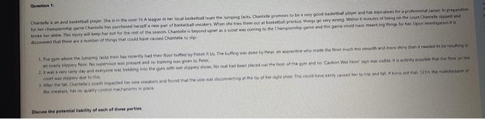 Chantelle is an avid basketball player. She is in