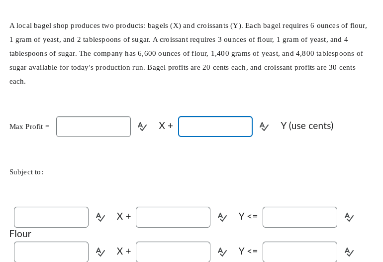 A local bagel shop produces two products: bagels