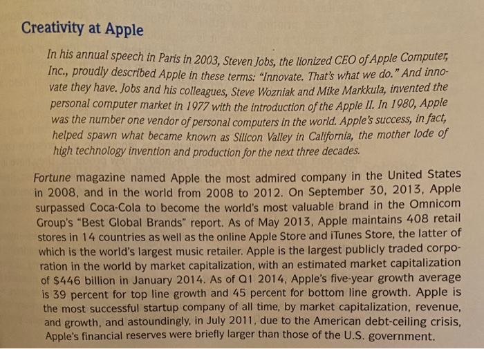 Creativity at Apple In his annual speech in Paris