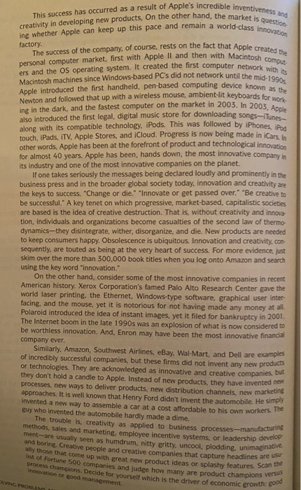 Creativity at Apple In his annual speech in Paris