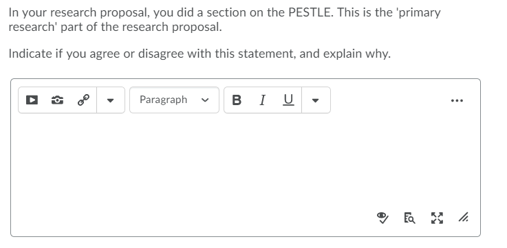 In your research proposal, you did a section on