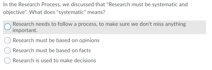 In the Research Process, we discussed that