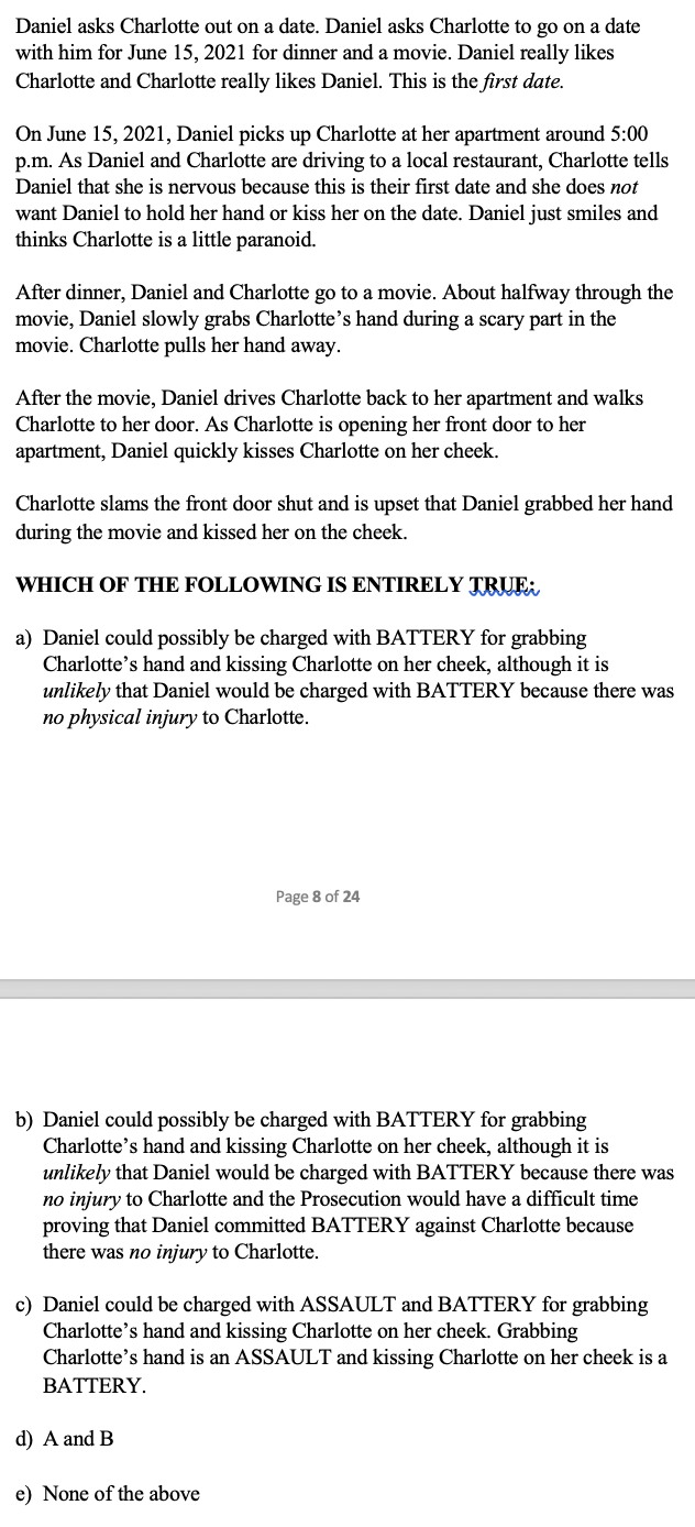 Daniel asks Charlotte out on a date. Daniel asks