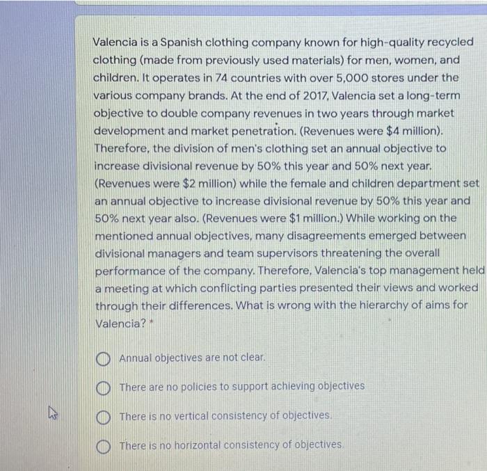 Valencia is a Spanish clothing company known for