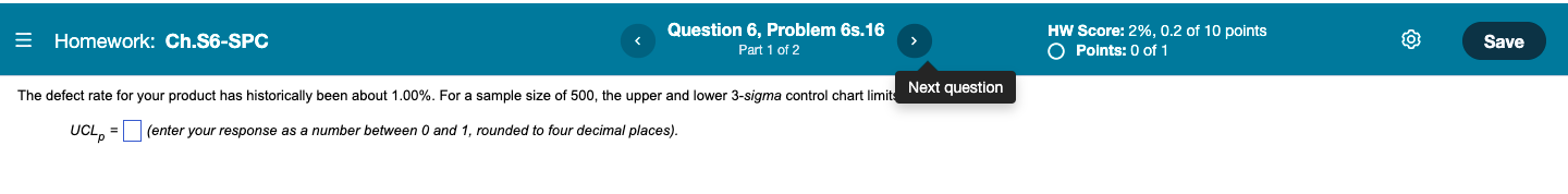 = Homework: Ch.S6-SPC Question 6, Problem 6s.16