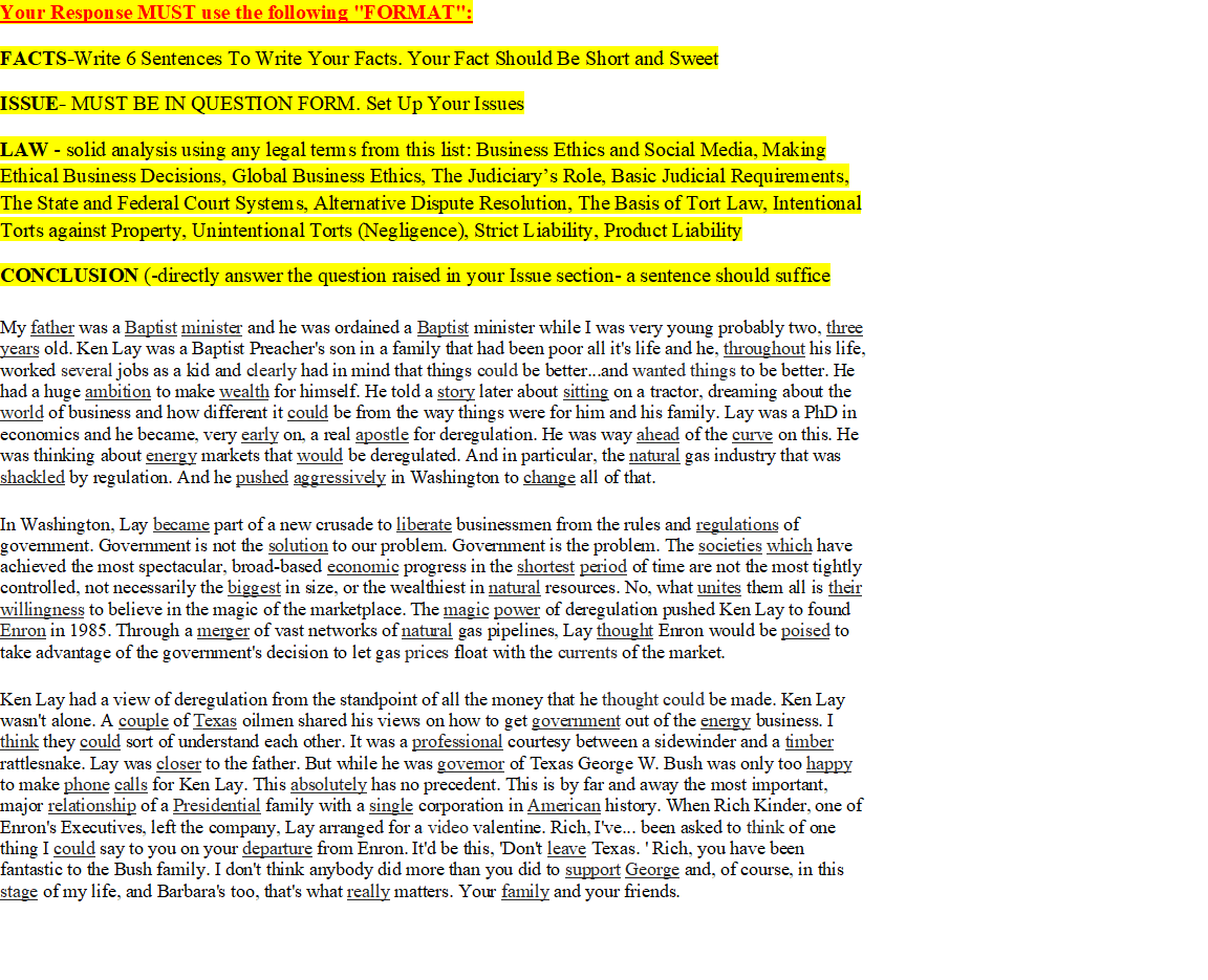 Your Response MUST use the following "FORMAT":