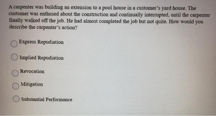 A carpenter was building an extension to a pool