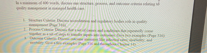 In a minimum of 400 words, discuss one structure,