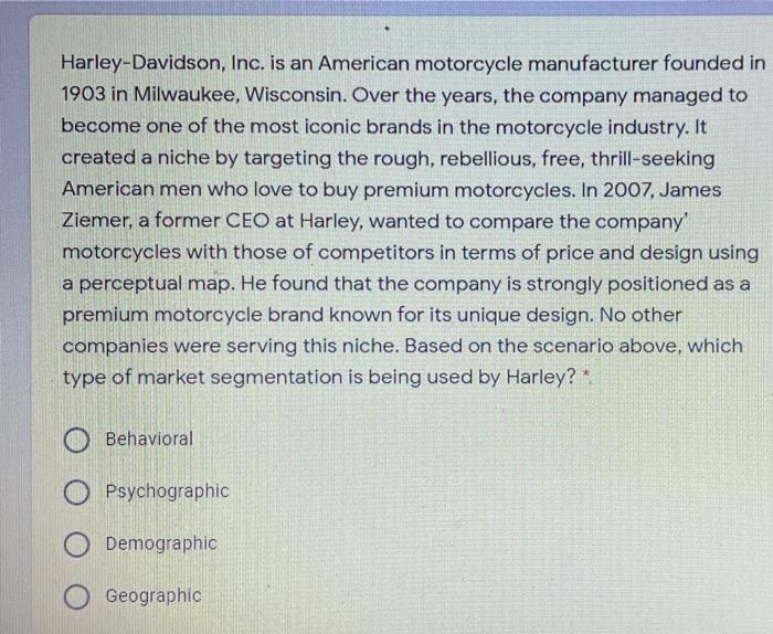 Harley-Davidson, Inc. is an American motorcycle