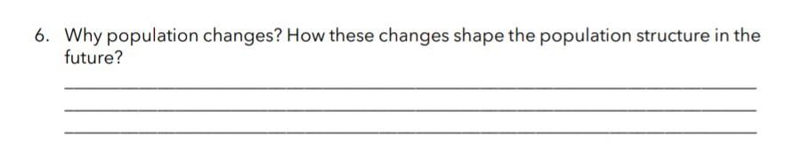 6. Why population changes? How these changes