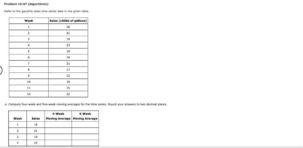 Refer to the gasoline sales time series data in
