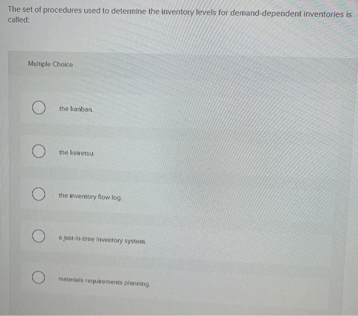 The set of procedures used to determine the