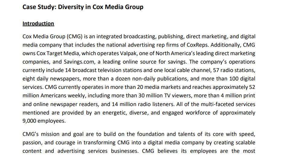 Case Study: Diversity in Cox Media Group