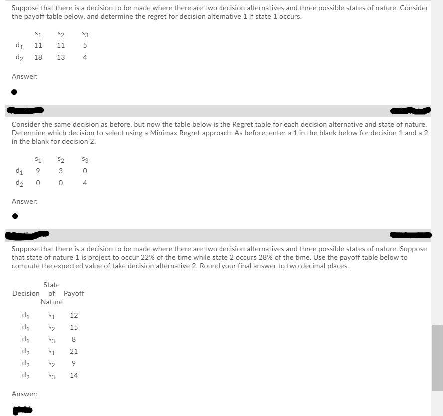 Need help with above 3 problems Suppose that