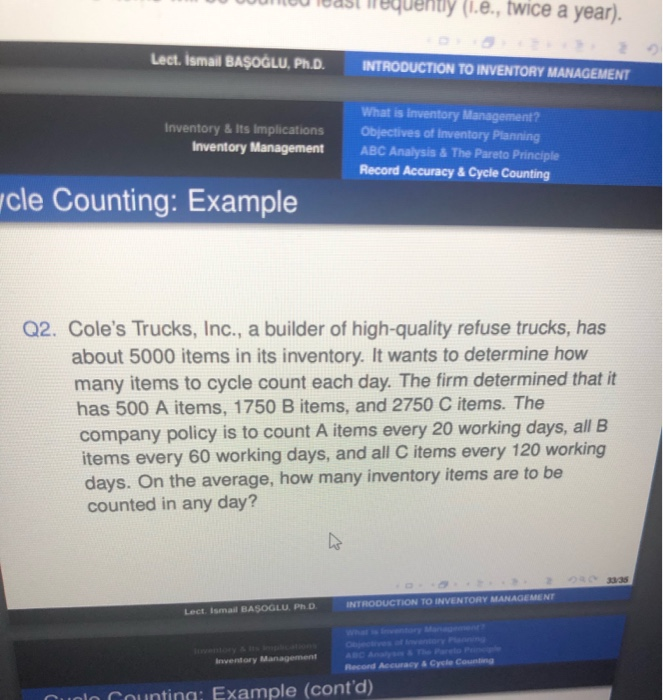 UN Dastlequently i.e., twice a year). Lect.