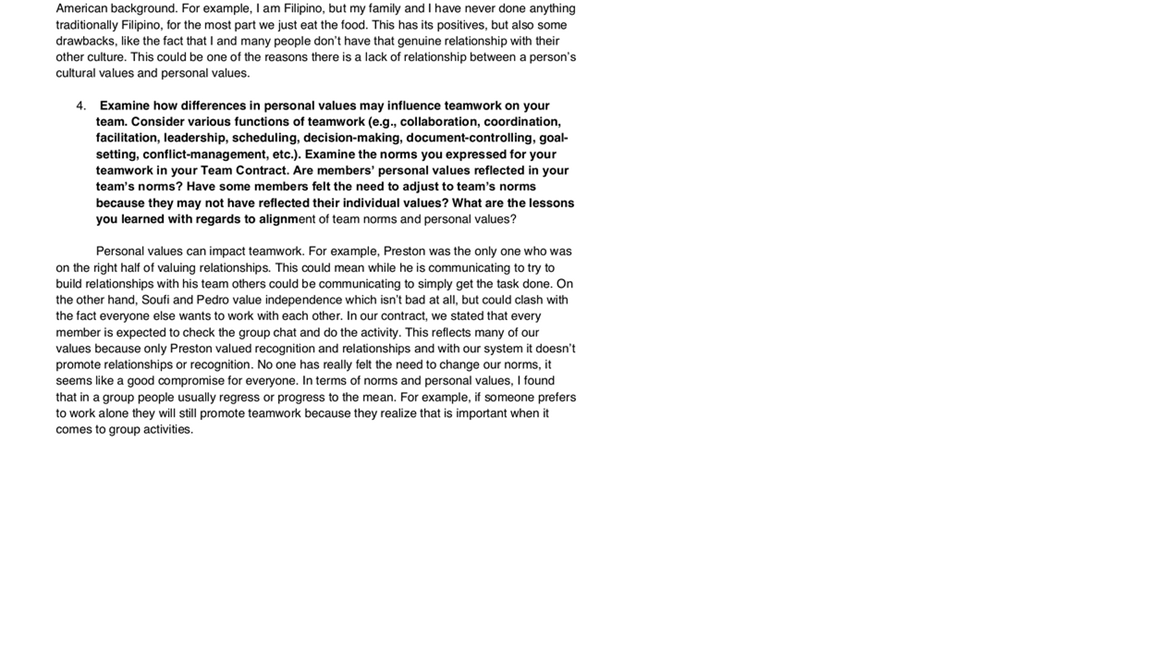 RESPONSE QUESTIONS PART A TO PART B A) WRITE 100