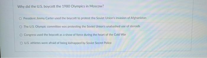 Why did the U.S. boycott the 1980 Olympics in