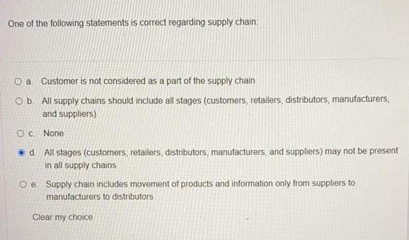 One of the following statements is correct