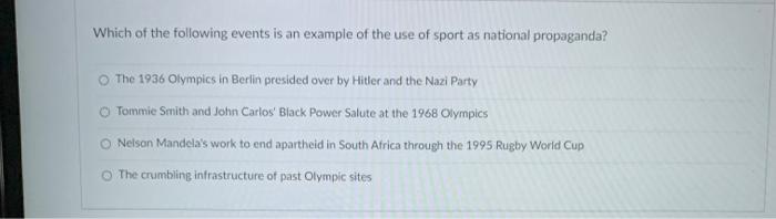 Which of the following events is an example of