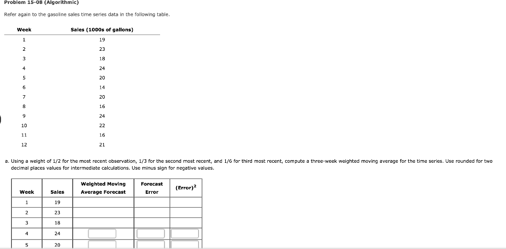 Refer again to the gasoline sales time series