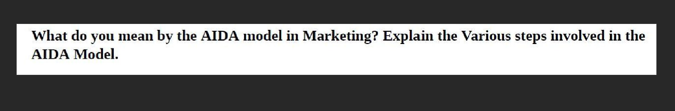This question is from marketing What do you mean