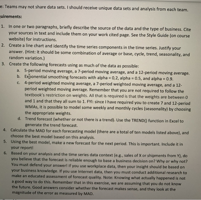 In this assignment, you will obtain time series