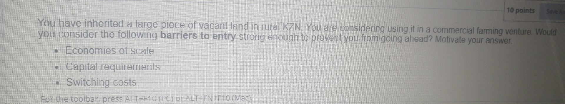 10 points Save An You have inherited a large