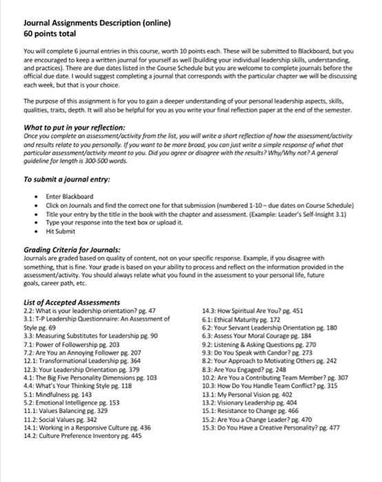 You will select one of the Leader Insights listed