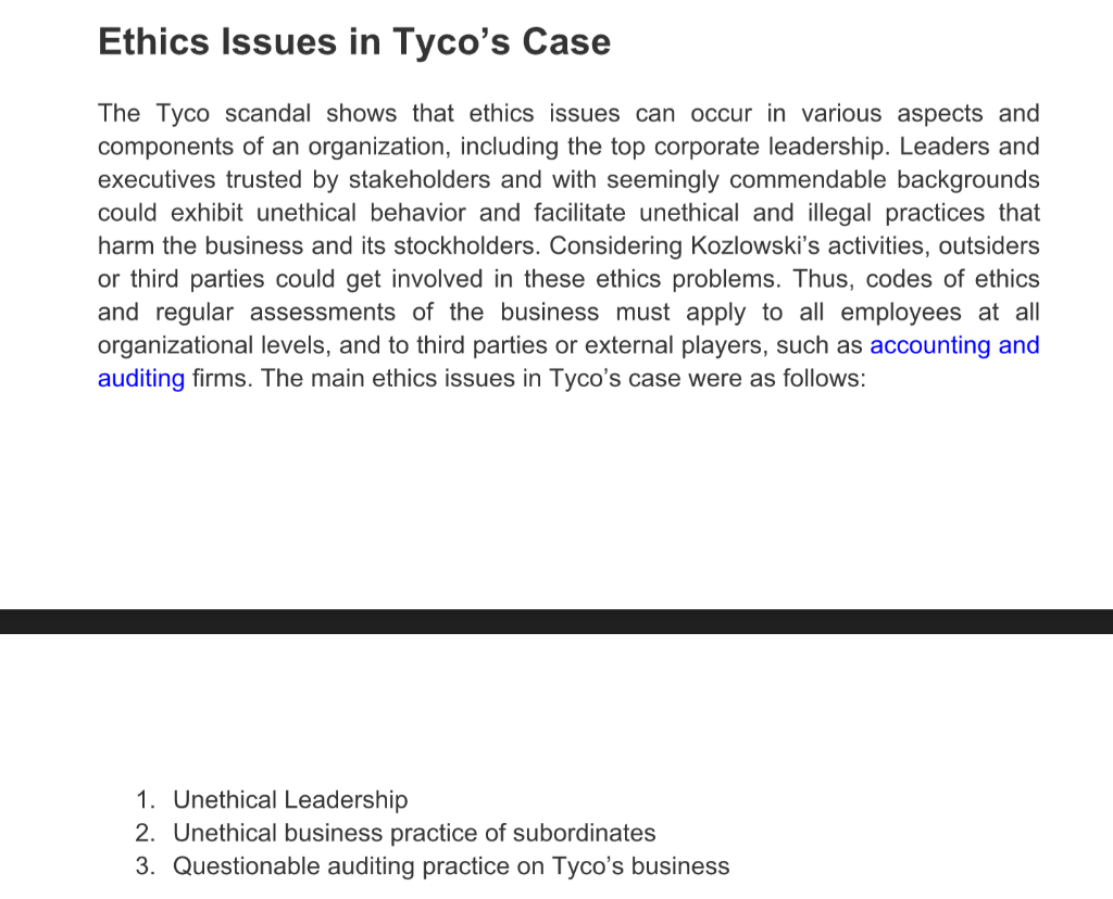 Tyco Corporate Scandal of 2002 (Ethics Case
