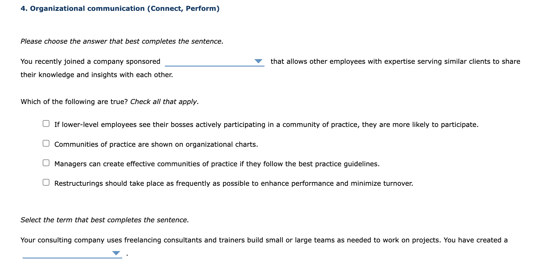 4. Organizational communication (Connect,