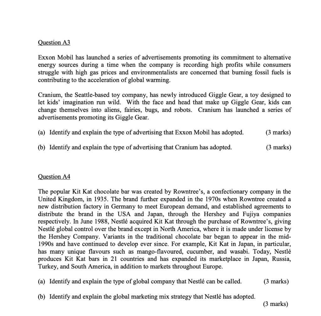 Pls ans A3 and A4 based on Glossary provided