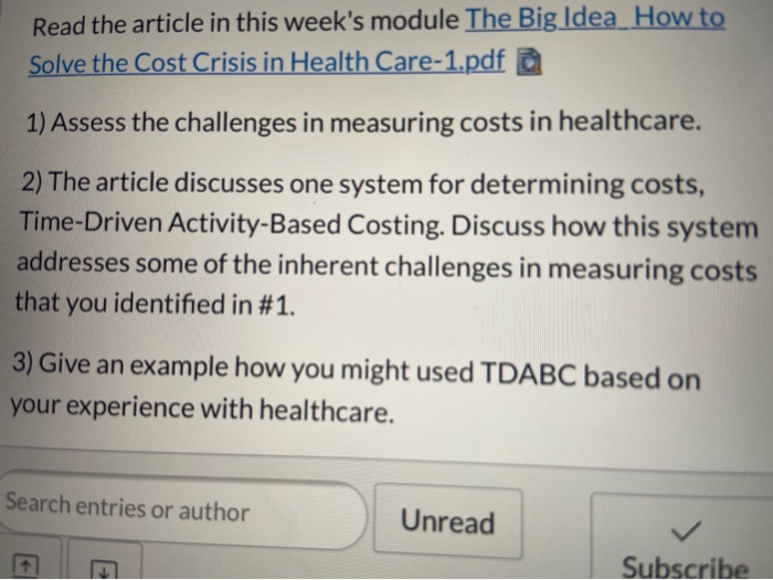 From the article " The Big idea How to Solve the