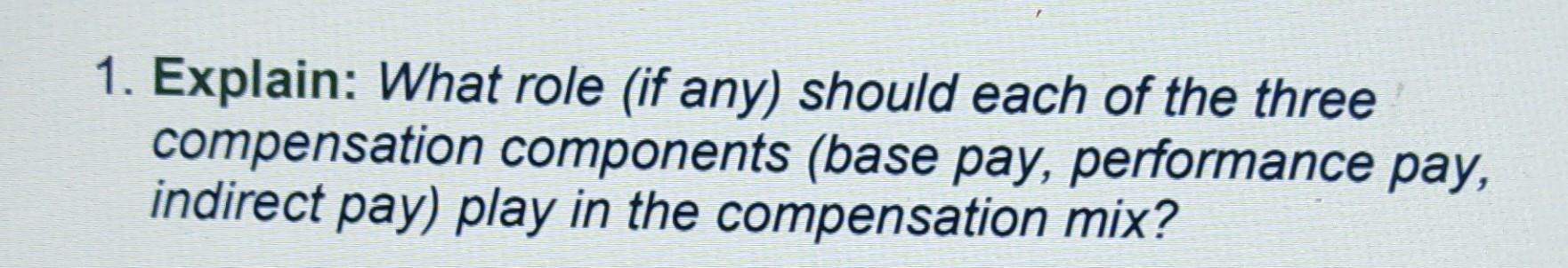 1. Explain: What role (if any) should each of the
