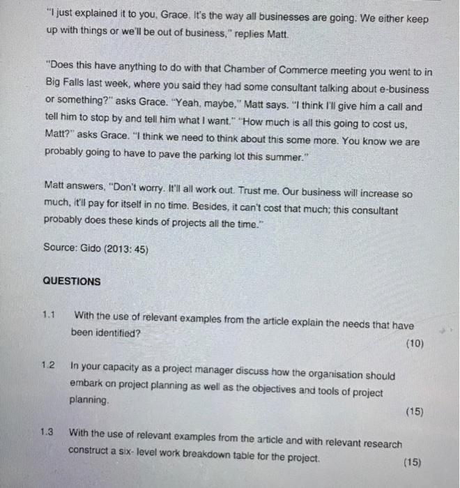 QUESTION ONE [40] Read the following article and