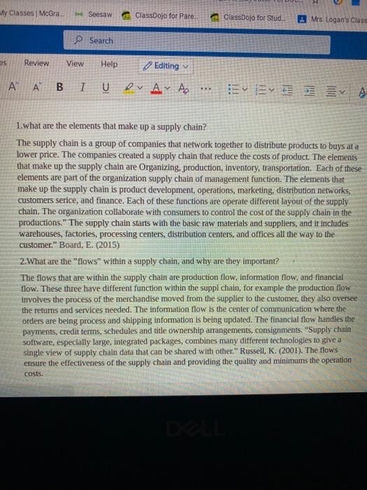 revise my paper My Classes McGra.. Seesaw