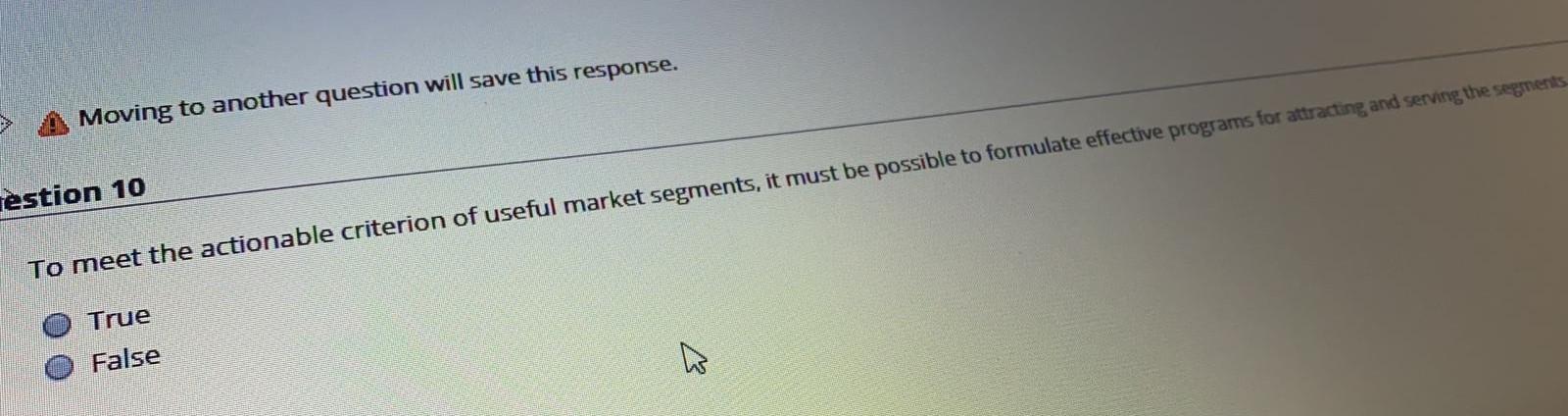 Moving to another question will save this