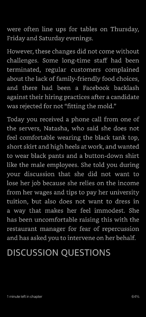 PLEASE PROVIDE ANSWER SUPPORTING THE WAITRESS