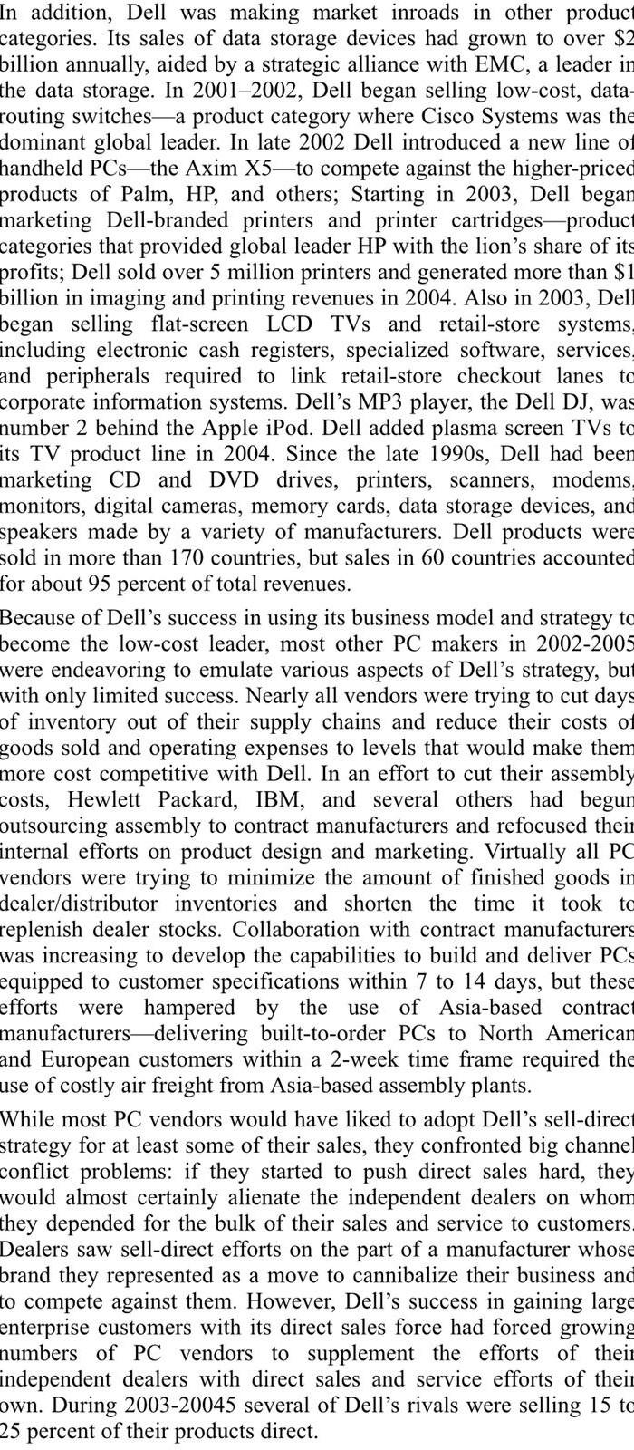 Dell Inc. in 2006: Can Rivals Beat Its Strategy?