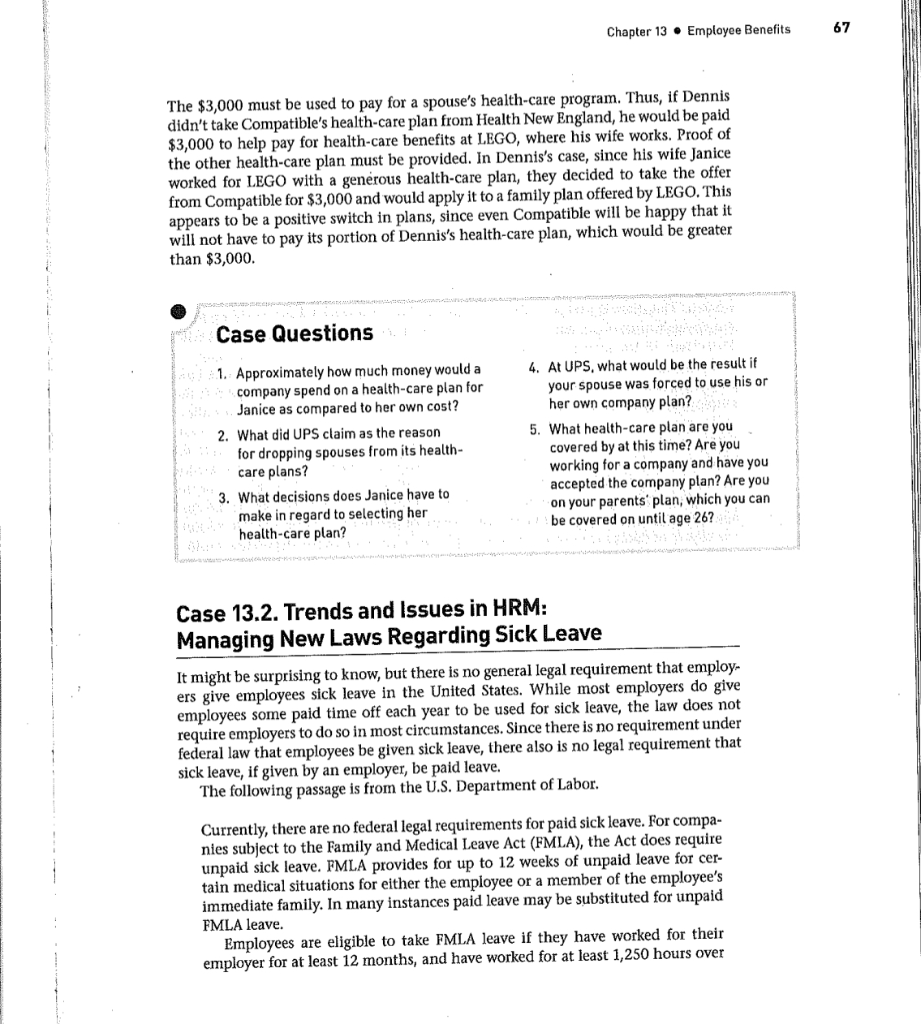 Employee Benefits Case 13.1. Statutory Benefits: