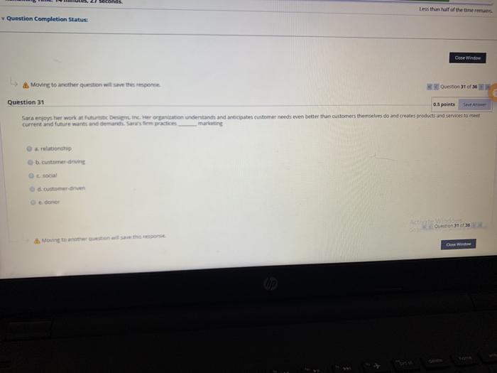 marketing Less than half of the time Question