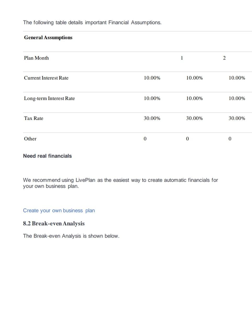 QUESTION- PLEASE READ BUSINESS PLAN. 1) GENERATE