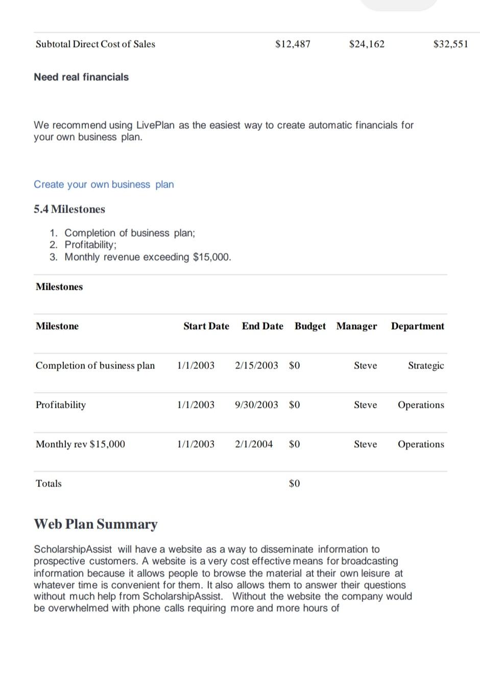 QUESTION- PLEASE READ BUSINESS PLAN. 1) GENERATE