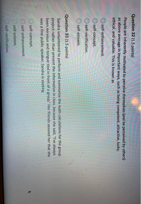 Question 30 (1.5 points) Which of the following