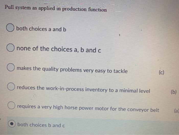 Pull system as applied in production function O