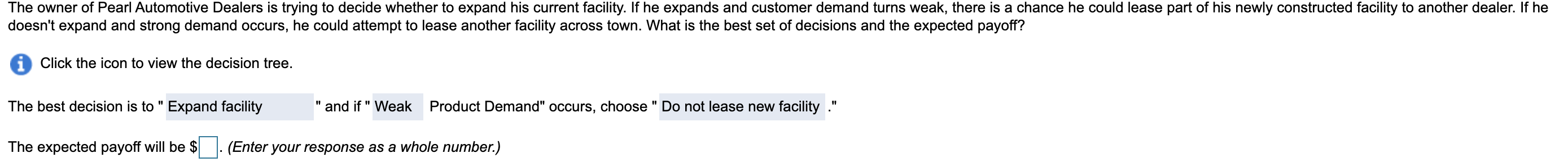 please explain how to find the expected payoff,