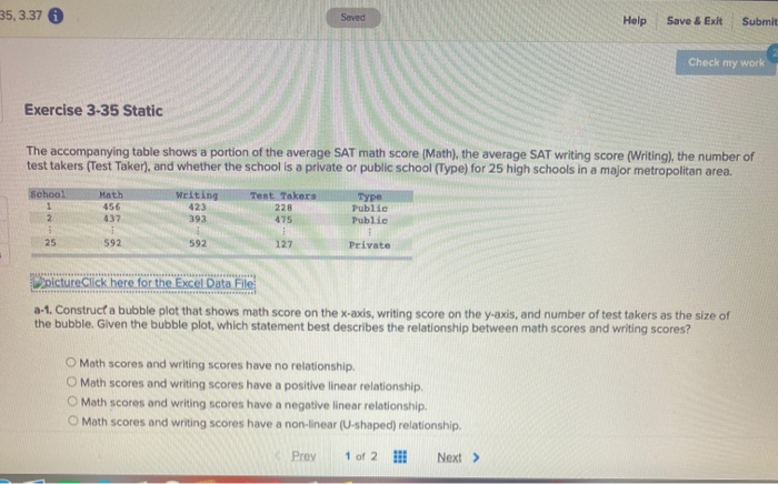 35, 3.37 Saved Help Save & Exit Submit Check my