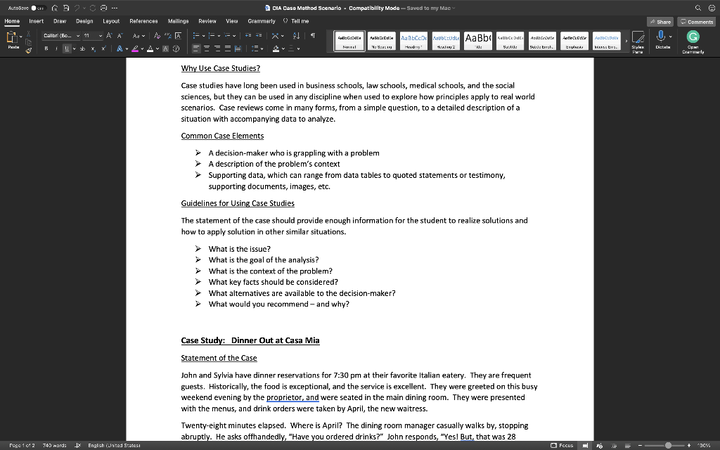 Autoane CFF 2 CIA Case Method Scenario.
