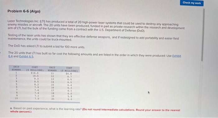 Check my work Problem 6-6 (Algo) Lazer