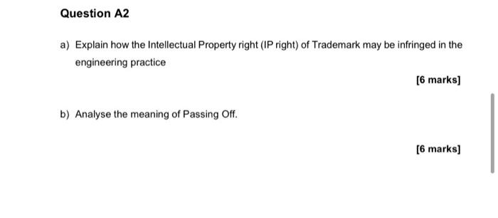 Question A2 a) Explain how the Intellectual